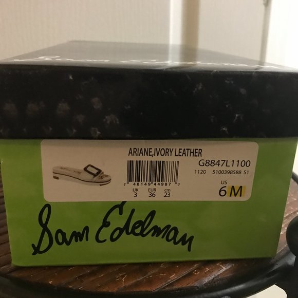 Sam Edelman - Slide Sandals Ariane, Ivory Leather - Wms size 6 - Picture 5 of 6